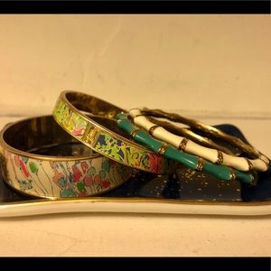 Set of 4 preppy bangle bracelets